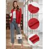 imageMAGCOMSEN Womens Cardigan Sweaters Lightweight Knit Soft Crew Neck Long Sleeve Open Front Button Spring Casual CardiganTomato Red