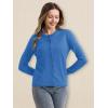 imageMAGCOMSEN Womens Cardigan Sweaters Lightweight Knit Soft Crew Neck Long Sleeve Open Front Button Spring Casual CardiganVictoria Blue