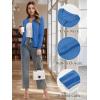 imageMAGCOMSEN Womens Cardigan Sweaters Lightweight Knit Soft Crew Neck Long Sleeve Open Front Button Spring Casual CardiganVictoria Blue