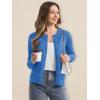 imageMAGCOMSEN Womens Cardigan Sweaters Lightweight Knit Soft Crew Neck Long Sleeve Open Front Button Spring Casual CardiganVictoria Blue