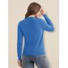 imageMAGCOMSEN Womens Cardigan Sweaters Lightweight Knit Soft Crew Neck Long Sleeve Open Front Button Spring Casual CardiganVictoria Blue