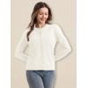 imageMAGCOMSEN Womens Cardigan Sweaters Lightweight Knit Soft Crew Neck Long Sleeve Open Front Button Spring Casual CardiganWhite