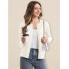imageMAGCOMSEN Womens Cardigan Sweaters Lightweight Knit Soft Crew Neck Long Sleeve Open Front Button Spring Casual CardiganWhite