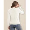 imageMAGCOMSEN Womens Cardigan Sweaters Lightweight Knit Soft Crew Neck Long Sleeve Open Front Button Spring Casual CardiganWhite