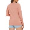 imageMAGCOMSEN Womens Long Sleeve Shirts V Neck Cotton Basic Tee Soft Breathable Casual Tops CassicFit TShirtApricot