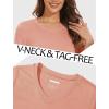 imageMAGCOMSEN Womens Long Sleeve Shirts V Neck Cotton Basic Tee Soft Breathable Casual Tops CassicFit TShirtApricot