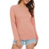 imageMAGCOMSEN Womens Long Sleeve Shirts V Neck Cotton Basic Tee Soft Breathable Casual Tops CassicFit TShirtApricot
