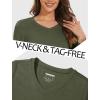 imageMAGCOMSEN Womens Long Sleeve Shirts V Neck Cotton Basic Tee Soft Breathable Casual Tops CassicFit TShirtArmy Green