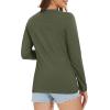 imageMAGCOMSEN Womens Long Sleeve Shirts V Neck Cotton Basic Tee Soft Breathable Casual Tops CassicFit TShirtArmy Green