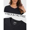 imageMAGCOMSEN Womens Long Sleeve Shirts V Neck Cotton Basic Tee Soft Breathable Casual Tops CassicFit TShirtBlack