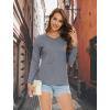 imageMAGCOMSEN Womens Long Sleeve Shirts V Neck Cotton Basic Tee Soft Breathable Casual Tops CassicFit TShirtDark Grey