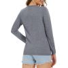 imageMAGCOMSEN Womens Long Sleeve Shirts V Neck Cotton Basic Tee Soft Breathable Casual Tops CassicFit TShirtDark Grey