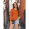 imageMAGCOMSEN Womens Long Sleeve Shirts V Neck Cotton Basic Tee Soft Breathable Casual Tops CassicFit TShirtDark Orange