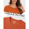 imageMAGCOMSEN Womens Long Sleeve Shirts V Neck Cotton Basic Tee Soft Breathable Casual Tops CassicFit TShirtDark Orange
