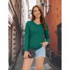 imageMAGCOMSEN Womens Long Sleeve Shirts V Neck Cotton Basic Tee Soft Breathable Casual Tops CassicFit TShirtEmerald Green