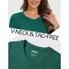 imageMAGCOMSEN Womens Long Sleeve Shirts V Neck Cotton Basic Tee Soft Breathable Casual Tops CassicFit TShirtEmerald Green
