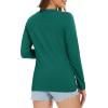imageMAGCOMSEN Womens Long Sleeve Shirts V Neck Cotton Basic Tee Soft Breathable Casual Tops CassicFit TShirtEmerald Green
