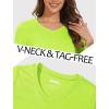 imageMAGCOMSEN Womens Long Sleeve Shirts V Neck Cotton Basic Tee Soft Breathable Casual Tops CassicFit TShirtFluorescent Green