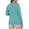 imageMAGCOMSEN Womens Long Sleeve Shirts V Neck Cotton Basic Tee Soft Breathable Casual Tops CassicFit TShirtGrey Green