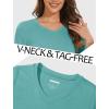 imageMAGCOMSEN Womens Long Sleeve Shirts V Neck Cotton Basic Tee Soft Breathable Casual Tops CassicFit TShirtGrey Green
