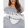 imageMAGCOMSEN Womens Long Sleeve Shirts V Neck Cotton Basic Tee Soft Breathable Casual Tops CassicFit TShirtLight Grey
