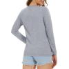 imageMAGCOMSEN Womens Long Sleeve Shirts V Neck Cotton Basic Tee Soft Breathable Casual Tops CassicFit TShirtLight Grey
