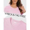imageMAGCOMSEN Womens Long Sleeve Shirts V Neck Cotton Basic Tee Soft Breathable Casual Tops CassicFit TShirtLight Pink