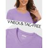 imageMAGCOMSEN Womens Long Sleeve Shirts V Neck Cotton Basic Tee Soft Breathable Casual Tops CassicFit TShirtLight Purple