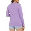 imageMAGCOMSEN Womens Long Sleeve Shirts V Neck Cotton Basic Tee Soft Breathable Casual Tops CassicFit TShirtLight Purple