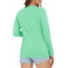 imageMAGCOMSEN Womens Long Sleeve Shirts V Neck Cotton Basic Tee Soft Breathable Casual Tops CassicFit TShirtMint Green