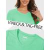imageMAGCOMSEN Womens Long Sleeve Shirts V Neck Cotton Basic Tee Soft Breathable Casual Tops CassicFit TShirtMint Green