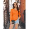 imageMAGCOMSEN Womens Long Sleeve Shirts V Neck Cotton Basic Tee Soft Breathable Casual Tops CassicFit TShirtOrange