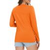 imageMAGCOMSEN Womens Long Sleeve Shirts V Neck Cotton Basic Tee Soft Breathable Casual Tops CassicFit TShirtOrange
