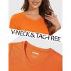 imageMAGCOMSEN Womens Long Sleeve Shirts V Neck Cotton Basic Tee Soft Breathable Casual Tops CassicFit TShirtOrange