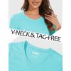 imageMAGCOMSEN Womens Long Sleeve Shirts V Neck Cotton Basic Tee Soft Breathable Casual Tops CassicFit TShirtPale Blue