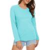 imageMAGCOMSEN Womens Long Sleeve Shirts V Neck Cotton Basic Tee Soft Breathable Casual Tops CassicFit TShirtPale Blue