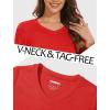 imageMAGCOMSEN Womens Long Sleeve Shirts V Neck Cotton Basic Tee Soft Breathable Casual Tops CassicFit TShirtTomato Red