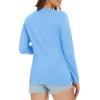 imageMAGCOMSEN Womens Long Sleeve Shirts V Neck Cotton Basic Tee Soft Breathable Casual Tops CassicFit TShirtWaterfall Blue