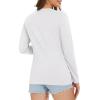 imageMAGCOMSEN Womens Long Sleeve Shirts V Neck Cotton Basic Tee Soft Breathable Casual Tops CassicFit TShirtWhite