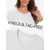 imageMAGCOMSEN Womens Long Sleeve Shirts V Neck Cotton Basic Tee Soft Breathable Casual Tops CassicFit TShirtWhite