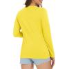 imageMAGCOMSEN Womens Long Sleeve Shirts V Neck Cotton Basic Tee Soft Breathable Casual Tops CassicFit TShirtYellow
