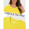 imageMAGCOMSEN Womens Long Sleeve Shirts V Neck Cotton Basic Tee Soft Breathable Casual Tops CassicFit TShirtYellow