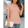 imageMAGCOMSEN Womens Polo Shirts Cotton 3Button Short Sleeve Collared Tops Summer Cool Shirt Uniform Casual ShirtsApricot