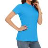 imageMAGCOMSEN Womens Polo Shirts Cotton 3Button Short Sleeve Collared Tops Summer Cool Shirt Uniform Casual ShirtsAzure Blue
