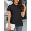 imageMAGCOMSEN Womens Polo Shirts Cotton 3Button Short Sleeve Collared Tops Summer Cool Shirt Uniform Casual ShirtsBlack