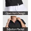 imageMAGCOMSEN Womens Polo Shirts Cotton 3Button Short Sleeve Collared Tops Summer Cool Shirt Uniform Casual ShirtsBlack