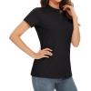 imageMAGCOMSEN Womens Polo Shirts Cotton 3Button Short Sleeve Collared Tops Summer Cool Shirt Uniform Casual ShirtsBlack