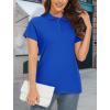 imageMAGCOMSEN Womens Polo Shirts Cotton 3Button Short Sleeve Collared Tops Summer Cool Shirt Uniform Casual ShirtsColor Blue