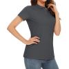 imageMAGCOMSEN Womens Polo Shirts Cotton 3Button Short Sleeve Collared Tops Summer Cool Shirt Uniform Casual ShirtsDark Grey