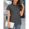 imageMAGCOMSEN Womens Polo Shirts Cotton 3Button Short Sleeve Collared Tops Summer Cool Shirt Uniform Casual ShirtsDark Grey
